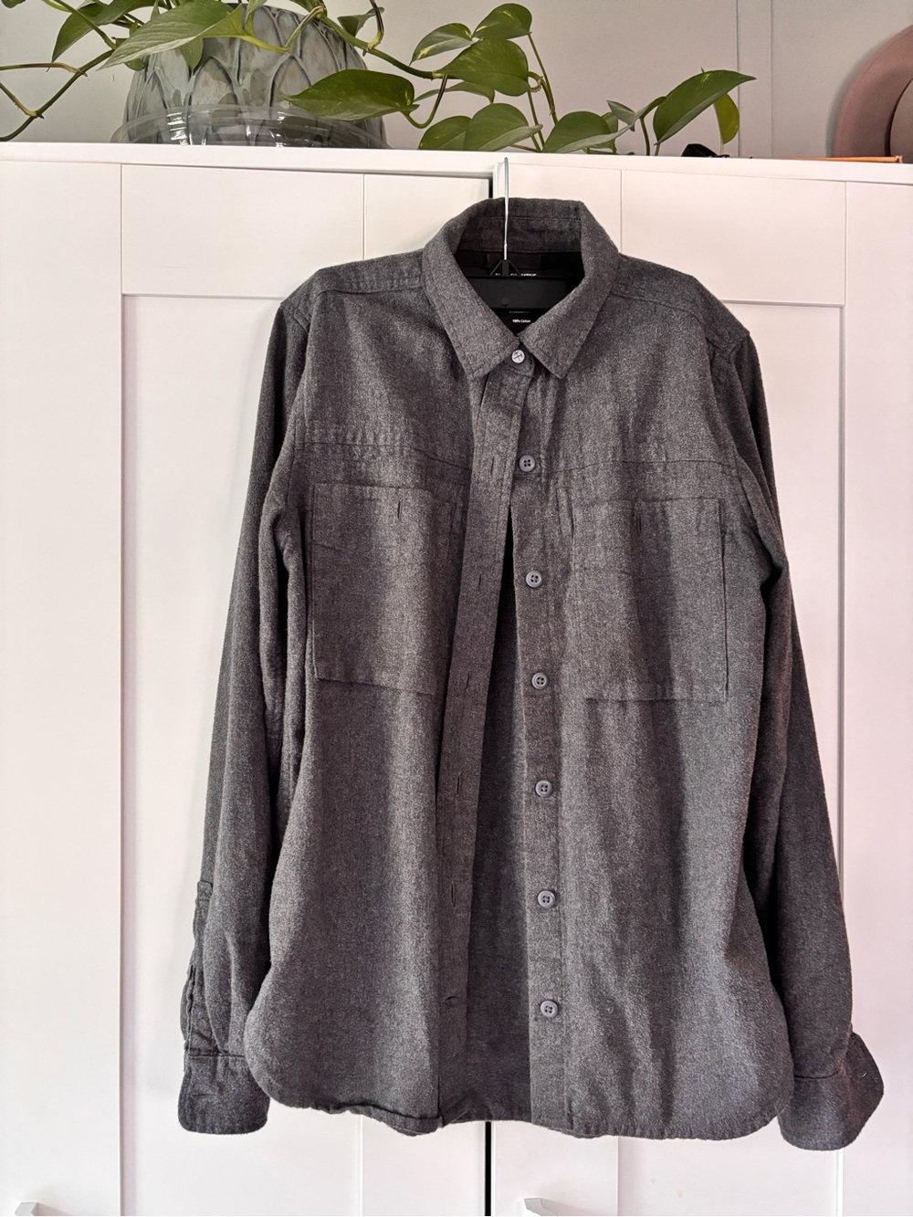 REI Long-Sleeve Button-Up Shirt in Dark Gray
